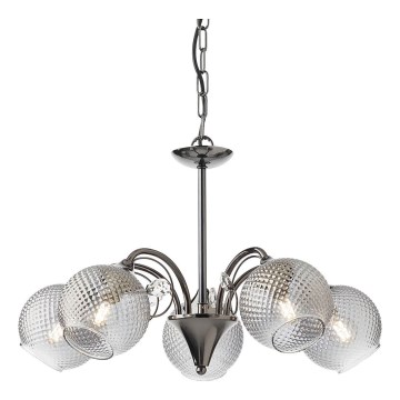 Redo 02-973 - Luster na lancu ASPERA 5xE14/28W/230V crna