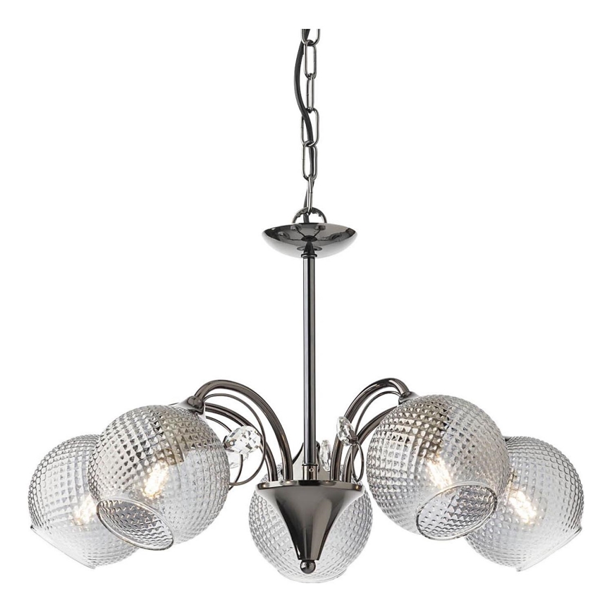 Redo 02-973 - Luster na lancu ASPERA 5xE14/28W/230V crna