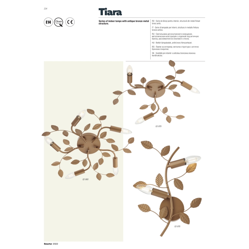 Redo 02-980 - Nadgradni luster TIARA 5xE14/28W/230V