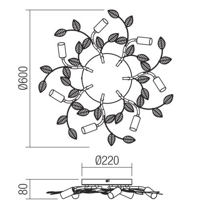 Redo 02-981 - Nadgradni luster TIARA 7xE14/28W/230V