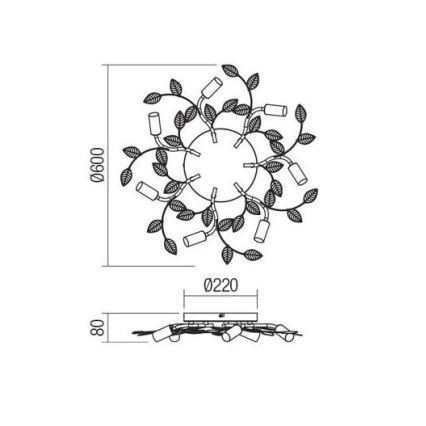 Redo 02-981 - Nadgradni luster TIARA 7xE14/28W/230V