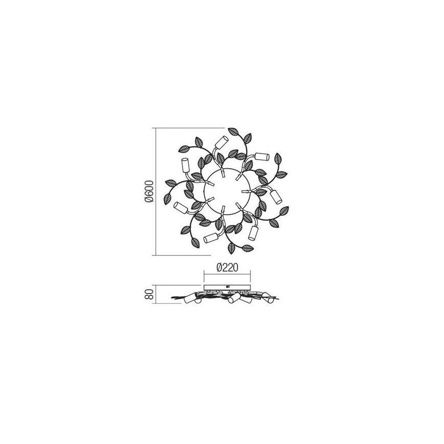 Redo 02-981 - Nadgradni luster TIARA 7xE14/28W/230V