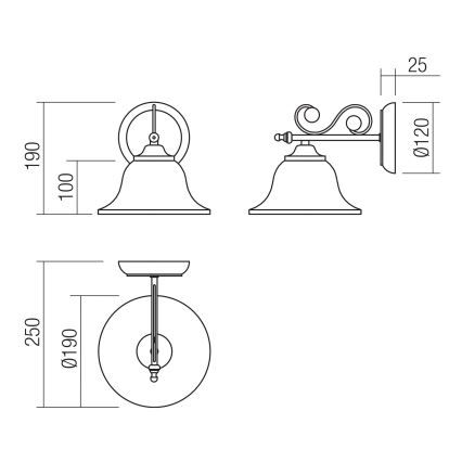 Redo 02-989 - Zidna lampa VERSUS 1xE27/42W/230V