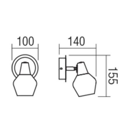 Redo 04-487 - Zidna lampa CLOVIS 1xE14/28W/230V