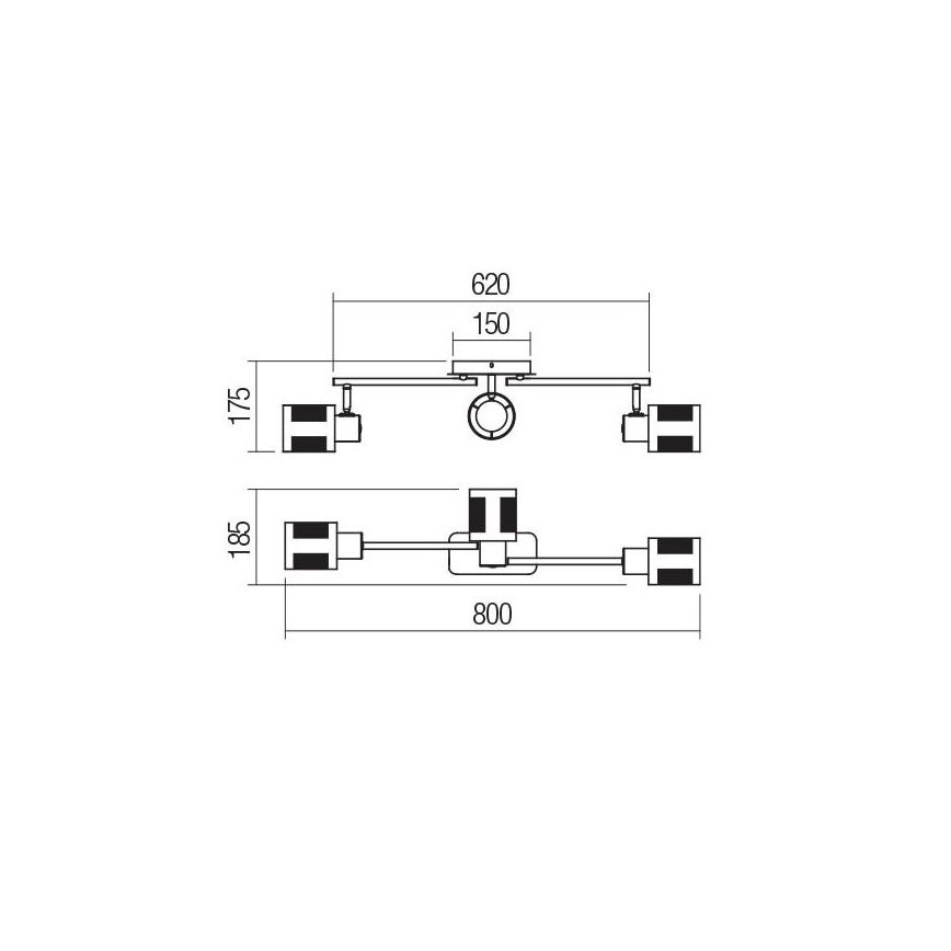 Redo 04-521 - Nadgradni luster BASKET 3xE27/42W/230V bronca