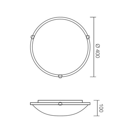 Redo 05-393 - Stropna svjetiljka VIRGINIA 2xE27/42W/230V Ø 40 cm siva