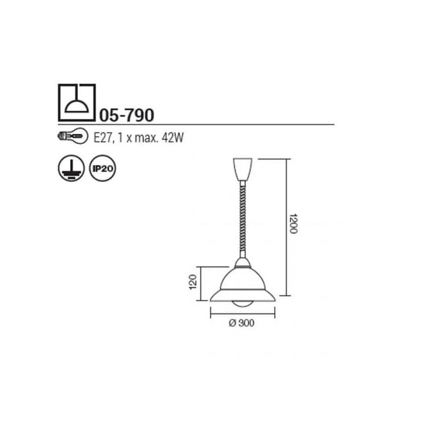 Redo 05-790 - Luster na sajli ETRUSCA 1xE27/42W/230V