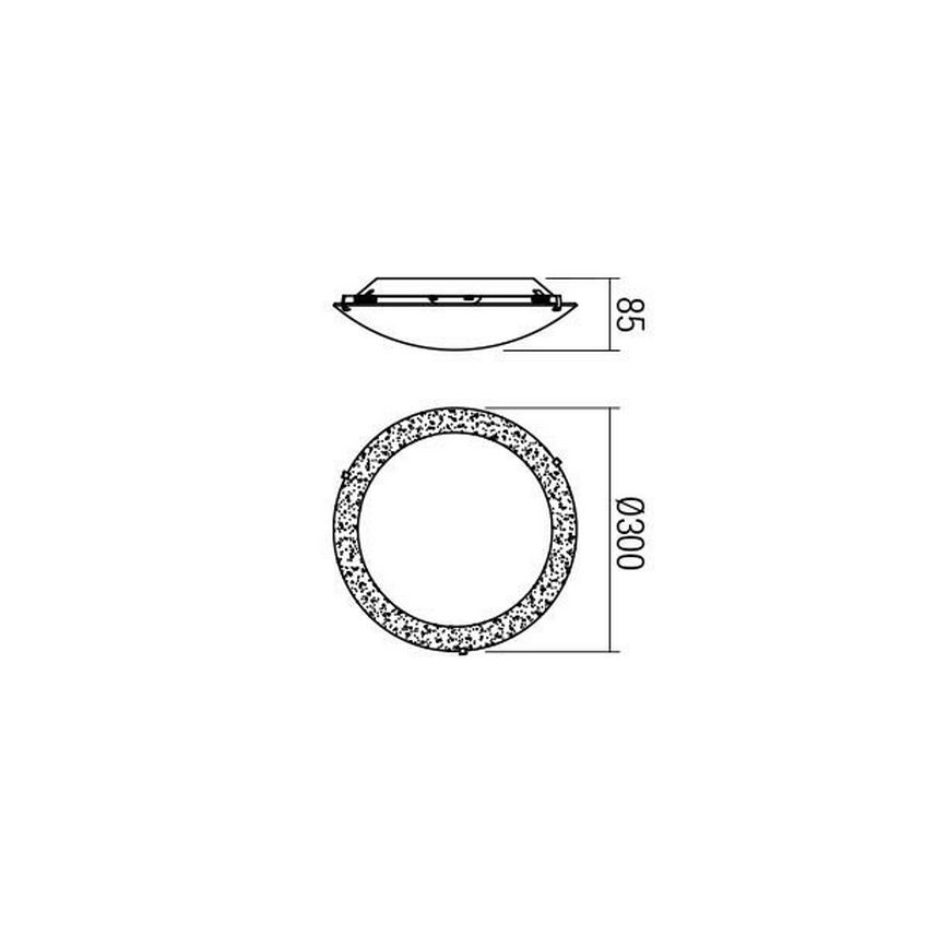 Redo 05-865 - LED Stropna svjetiljka ARTEMIS LED/12W/230V pr. 30 cm srebrna