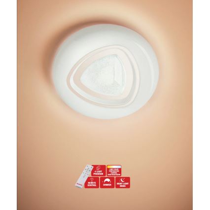 Redo 05-919 - LED stropno svjetlo s prigušivanjem GALAX LED/48W/230V 3000-6500K Wi-Fi Tuya, promjer 48 cm, bijela + daljinski upravljač