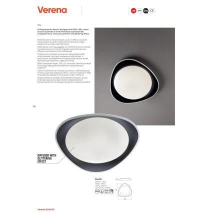 Redo 05-922 - LED Stropna svjetiljka VERENA LED/24W/230V antracit