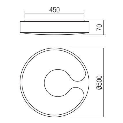 Redo 05-927 - LED RGBW prigušiva stropna svjetiljka BIGSI LED/48W/230V 3000-6500K Ø 50 cm crna + daljinski upravljač