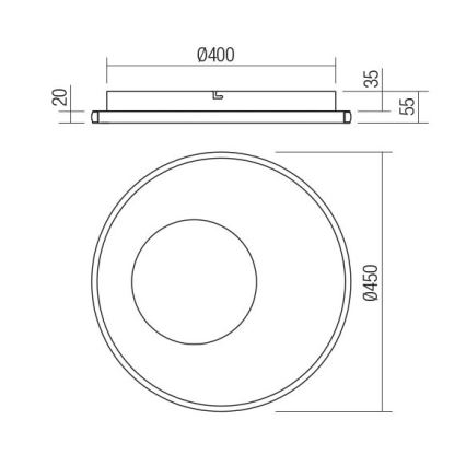 Redo 05-959 - LED Prigušiva stropna svjetiljka SINTESI LED/45W/230V pr. 45 cm 3000-6000K + daljinski upravljač