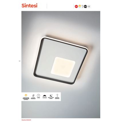 Redo 05-961 - LED Prigušiva stropna svjetiljka SINTESI LED/53W/230V 45x45 cm 3000-6000K + daljinski upravljač