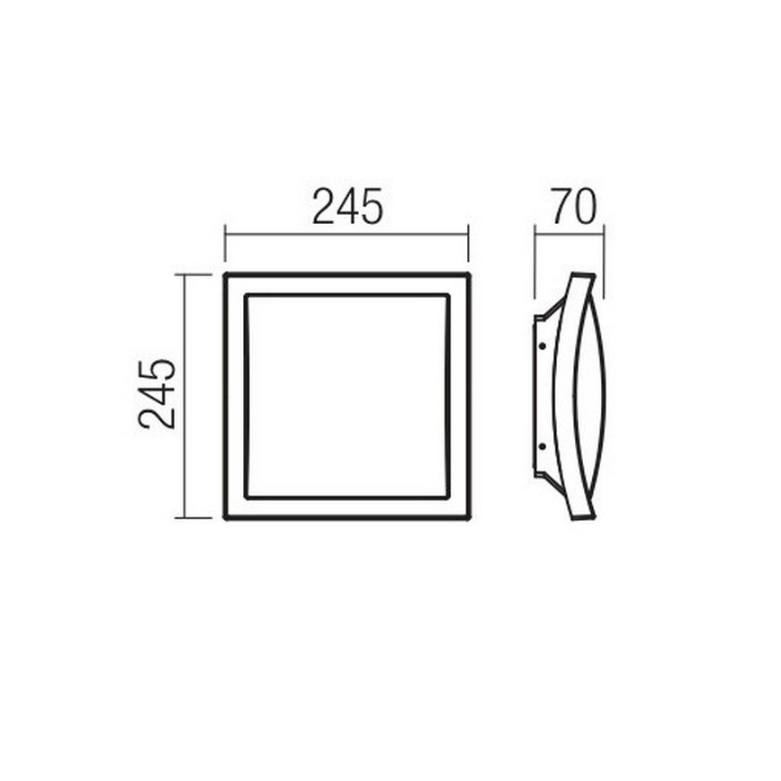 Redo 90007 - LED Vanjska stropna svjetiljka TALLIN LED/21W/230V 24,5x24,5 cm IP54 antracit