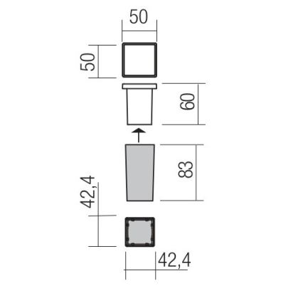 Redo 90040 - LED Vanjska ugradbena svjetiljka INCAS LED/2,3W/230V IP65