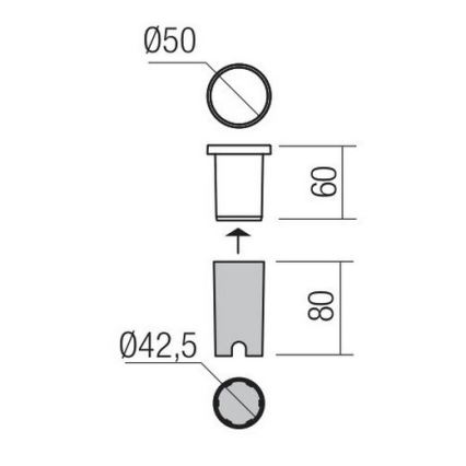 Redo 90042 - LED Vanjska ugradbena svjetiljka INCAS LED/2,3W/230V IP65