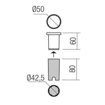 Redo 90044 - LED Vanjska ugradbena svjetiljka INCAS LED/2,3W/230V IP65