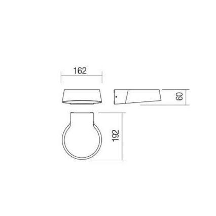 Redo 90046 - LED Vanjska zidna svjetiljka PHASER LED/12W/230V IP54