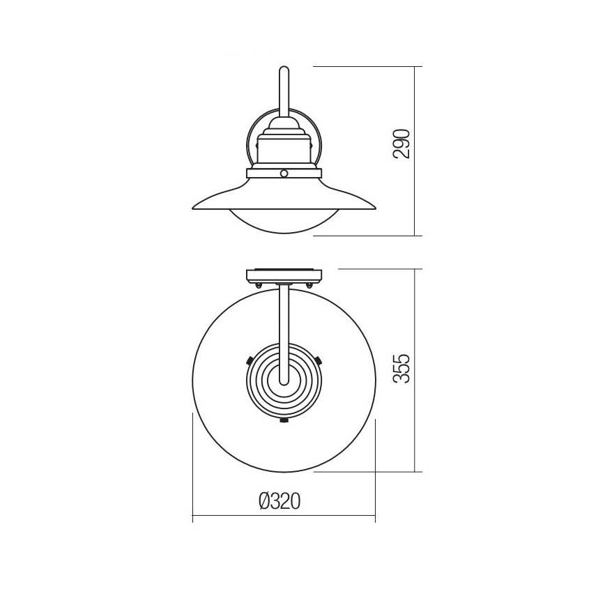 Redo 90093 - Vanjsko zidno svjetlo ELIO 1xE27/42W/230V IP44