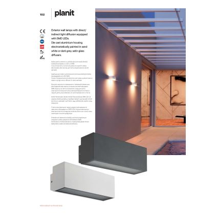 Redo 90096 - Vanjska LED zidna svjetiljka PLANIT LED/10W/230V 3000K IP54 antracit