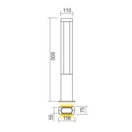 Redo 90125 - Vanjska LED svjetiljka DOLMEN LED/12,44W/230V IP54 antracit