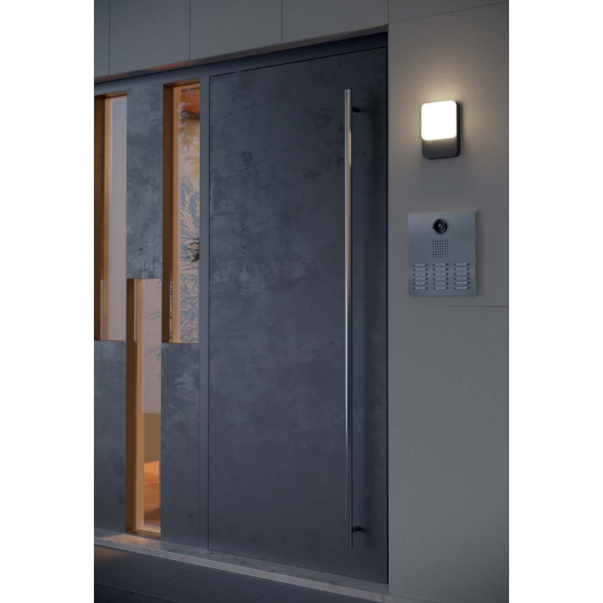 Redo 90133 - LED vanjsko zidno svjetlo sa senzorom pokreta i sumraka COLIN LED/9W/230V 3000K IP54 antracit