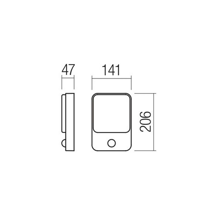 Redo 90133 - LED Vanjska zidna svjetiljka sa senzorom COLIN 1xLED/9W/230V IP54