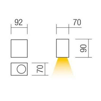 Redo 90151 - Vanjska zidna svjetiljka PUNTA 1xGU10/7W/230V IP44