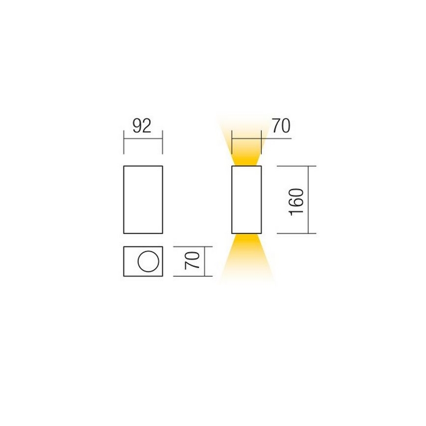 Redo 90152 - Vanjska zidna svjetiljka PUNTA 2xGU10/7W/230V IP44