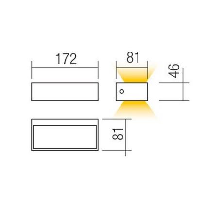 Redo 90153 - LED Vanjska zidna svjetiljka LAMPRIS 1xLED/9W/230V IP65