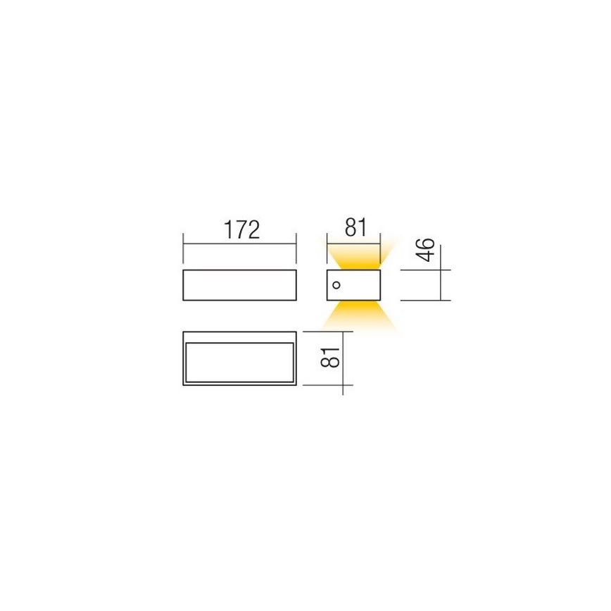 Redo 90153 - LED Vanjska zidna svjetiljka LAMPRIS 1xLED/9W/230V IP65