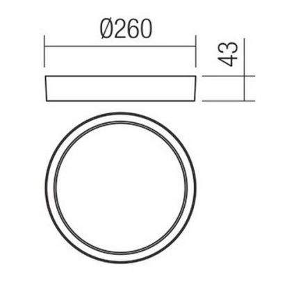 Redo 90155 - LED Vanjska stropna svjetiljka PONZA LED/16W/230V pr. 26 cm IP65