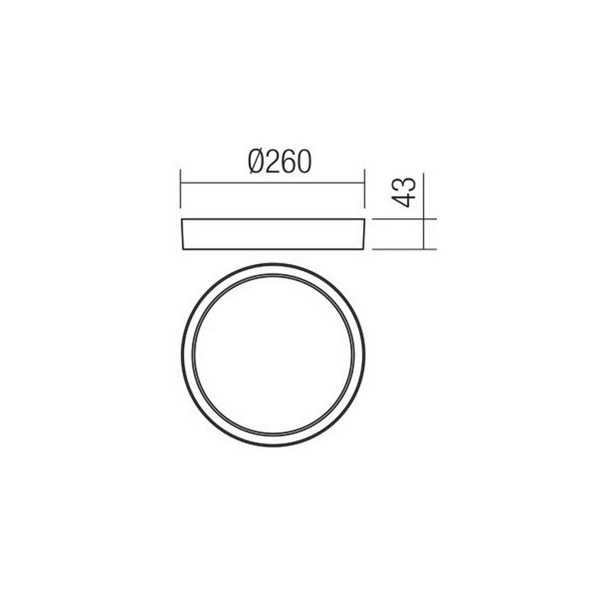 Redo 90155 - LED Vanjska stropna svjetiljka PONZA LED/16W/230V pr. 26 cm IP65