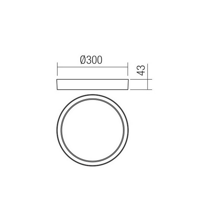 Redo 90156 - LED Vanjska stropna svjetiljka PONZA LED/18W/230V pr. 30 cm IP65