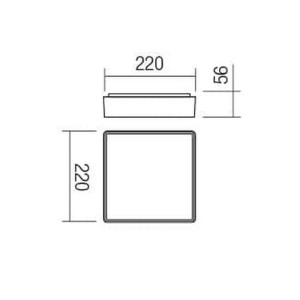 Redo 90157 - LED Vanjska stropna svjetiljka MARINA LED/12W/230V 22x22 cm IP65 antracit