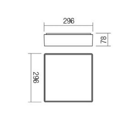 Redo 90158 - LED Vanjska stropna svjetiljka MARINA LED/16W/230V 29,6x29,6 cm IP65 antracit