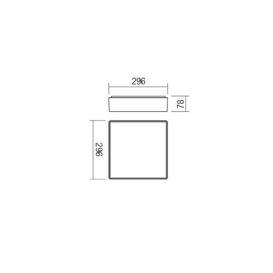 Redo 90158 - LED Vanjska stropna svjetiljka MARINA LED/16W/230V 29,6x29,6 cm IP65 antracit
