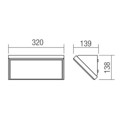 Redo 90160 - LED vanjska zidna svjetiljka MAKO LED/21W/230V IP65