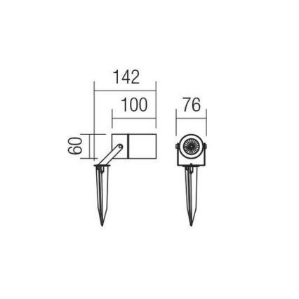 Redo 90183 - Vanjska lampa PIT 1xGU10/35W/230V IP65