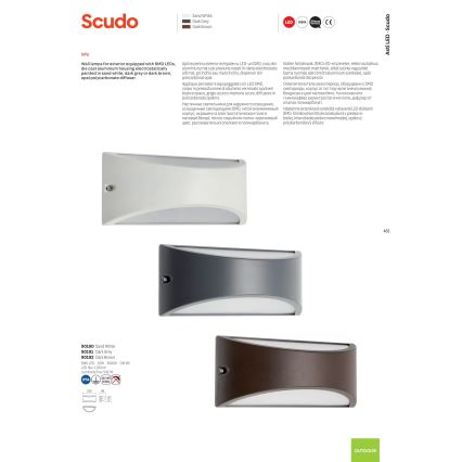 Redo 90191 - LED Vanjska zidna svjetiljka SCUDO LED/10W/230V 3000K IP54 antracit