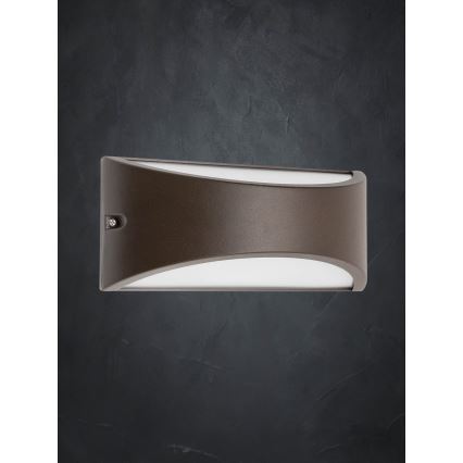 Redo 90192 - LED Vanjska zidna svjetiljka SCUDO LED/10W/230V 3000K IP54 smeđa