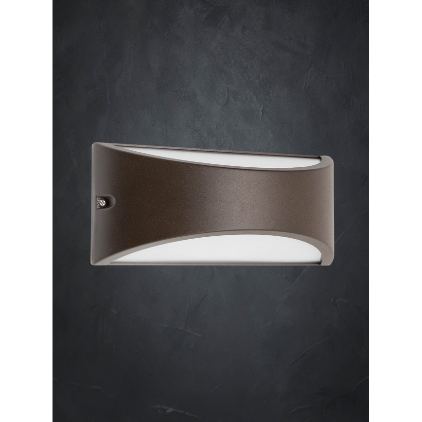 Redo 90192 - LED Vanjska zidna svjetiljka SCUDO LED/10W/230V 3000K IP54 smeđa