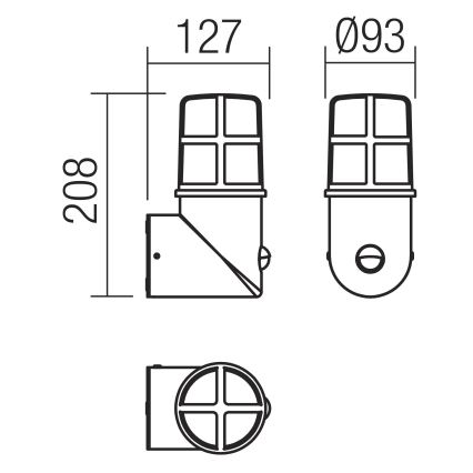 Redo 90199 - Vanjska svjetiljka sa senzorom TRITON 1xE27/28W/230V IP54 mesing