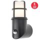 Redo 90201 - Vanjska svjetiljka sa senzorom TRITON 1xE27/28W/230V IP54 crna