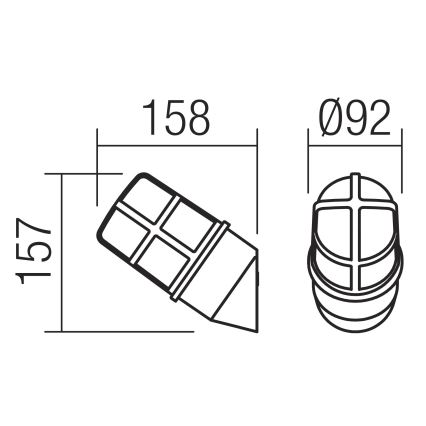 Redo 90202 - Vanjska zidna svjetiljka TRITON 1xE27/28W/230V IP54 mesing