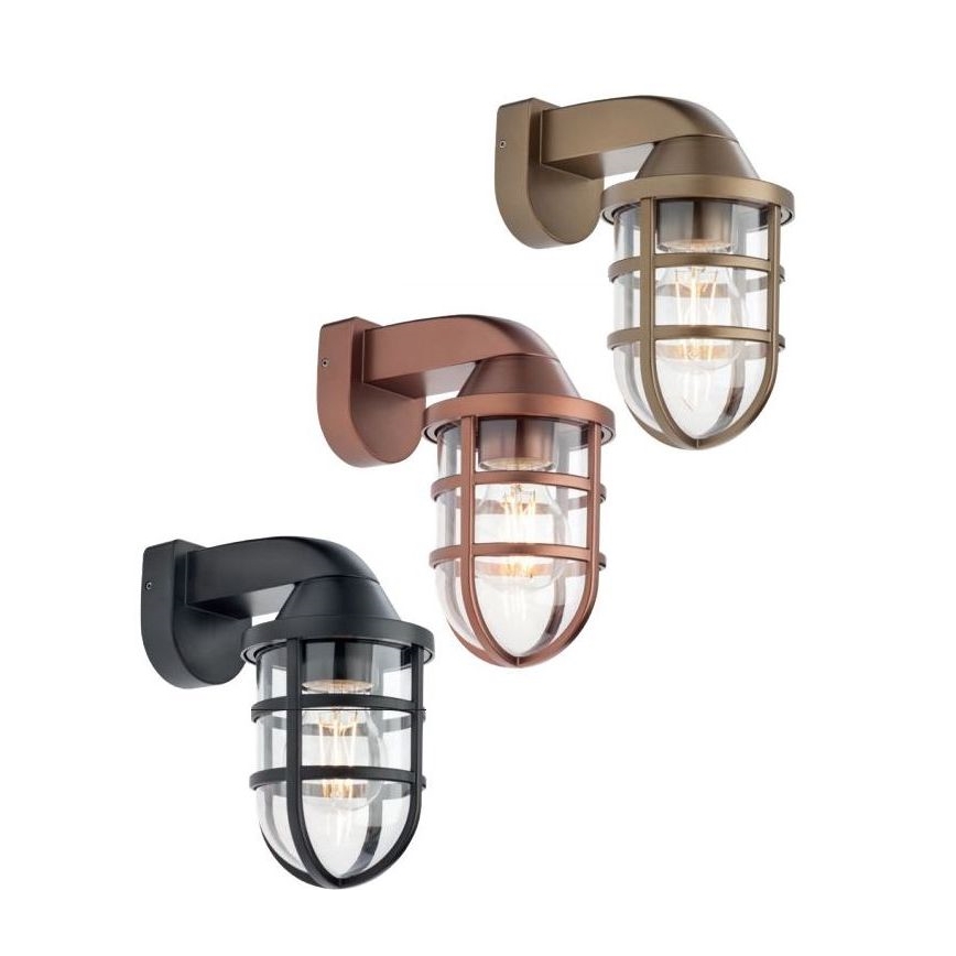Redo 90205 - Vanjsko zidno svjetlo CAGE 1xE27/28W/230V IP44 mesing