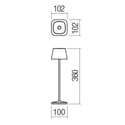 Redo 90218 - LED Vanjska prigušiva lampa LA NUIT LED/2,2W/230V IP65 + USB