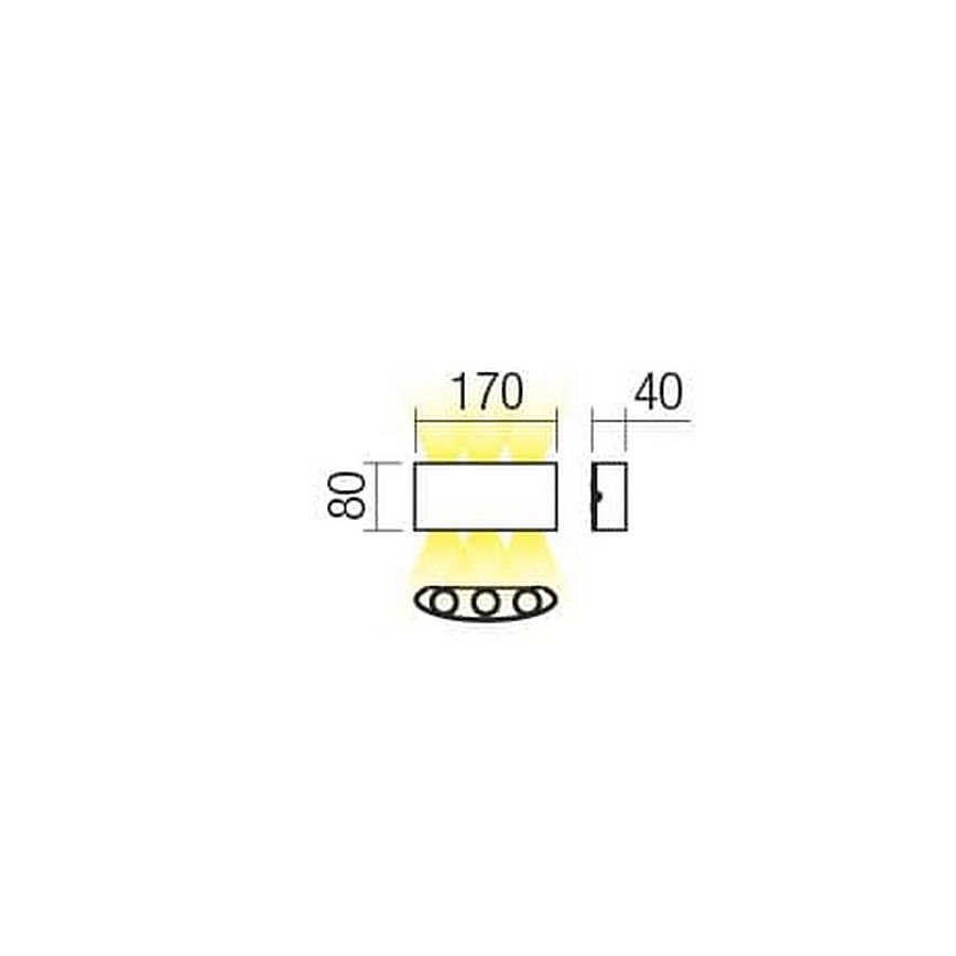 Redo 90226 - LED Vanjska zidna svjetiljka FABO LED/6W/230V 3000K IP54 siva
