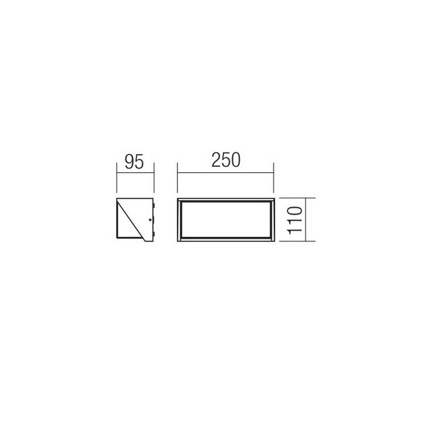 Redo 90238 - LED Vanjska zidna svjetiljka SPECTRA LED/16W/230V 3000K IP54 siva