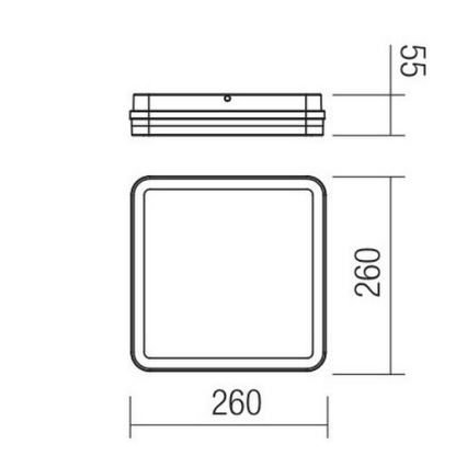 Redo 90288 - LED Vanjska stropna svjetiljka ISOLA LED/24W/230V 26x26 cm 3000/4000/6500K IP54 antracit